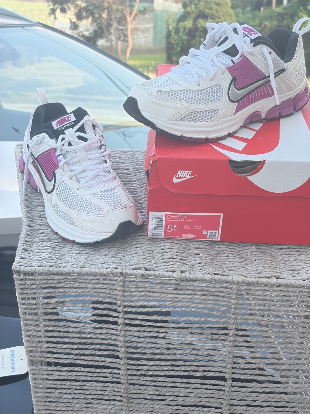Nike Women’s White & Pink Running Shoes with Black Accents